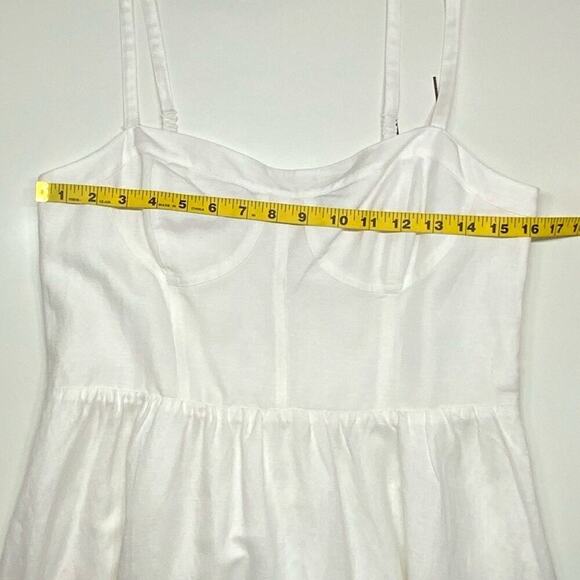 NWT | Jonathan Simkai | Kitzia Linen Bustier Midi Dress | White | Large - Picture 6 of 14
